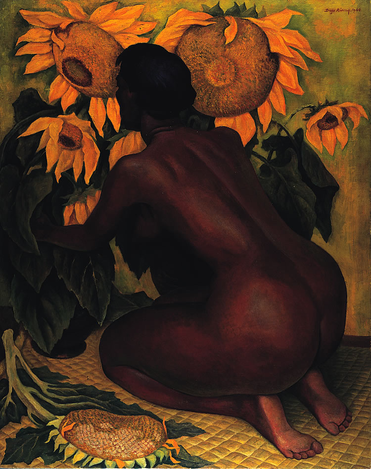 Diego Rivera Desnudo con girasoles, 1946