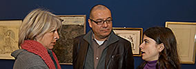 Ana Battistozzi, Ramiro Martinez (Director Museo Tamayo) y Cecilia Rabossi