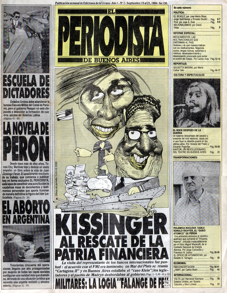 El periodista. A�o I N�mero 1, Setiembre 15 al 21 de 1984