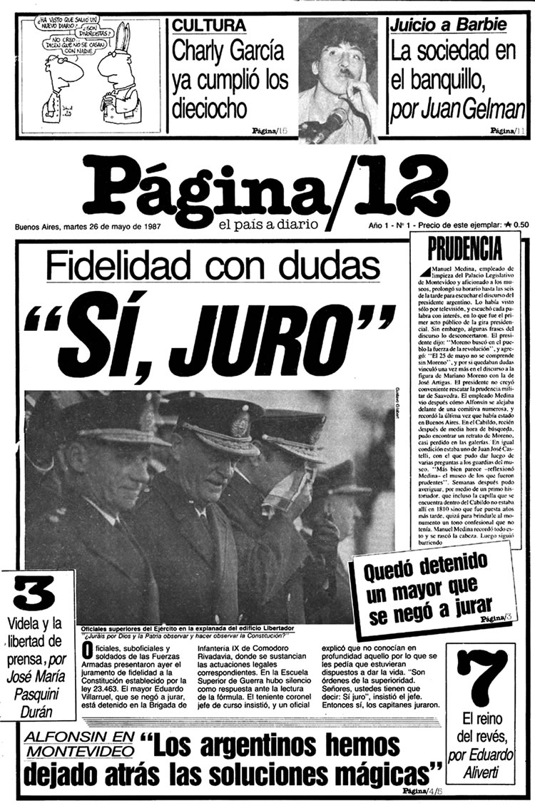 Pgina 12. Ao I Nmero 1. 26 de mayo de 1987 