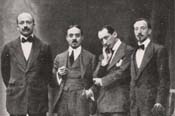 Filippo Tommaso Marinetti, Carlo Carrà, Umberto Boccioni y Luigi Russolo